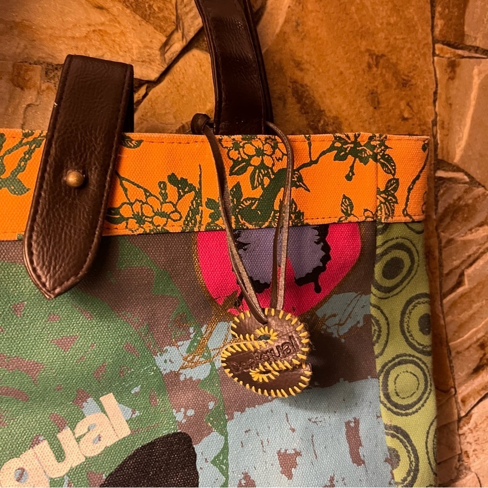 Desigual vintage stand out colourful Tote Bag - perfect for spring and summer - Picture 6 of 16